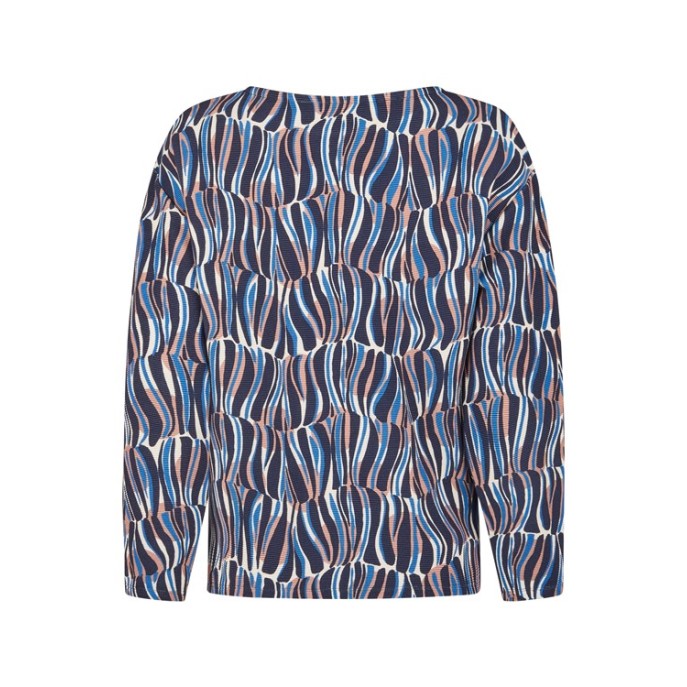 Barbara Lebek sweater Marine bruin ecru print